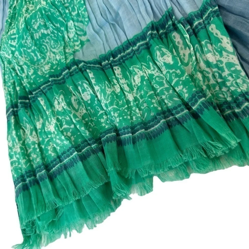 Aqua Blue Oversized Scrunchie Scarf Wrap Sarong